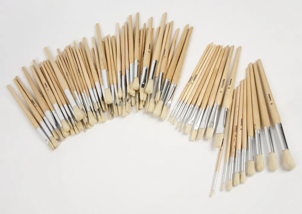 Naturhaar-Pinsel kurz, 80-tlg.