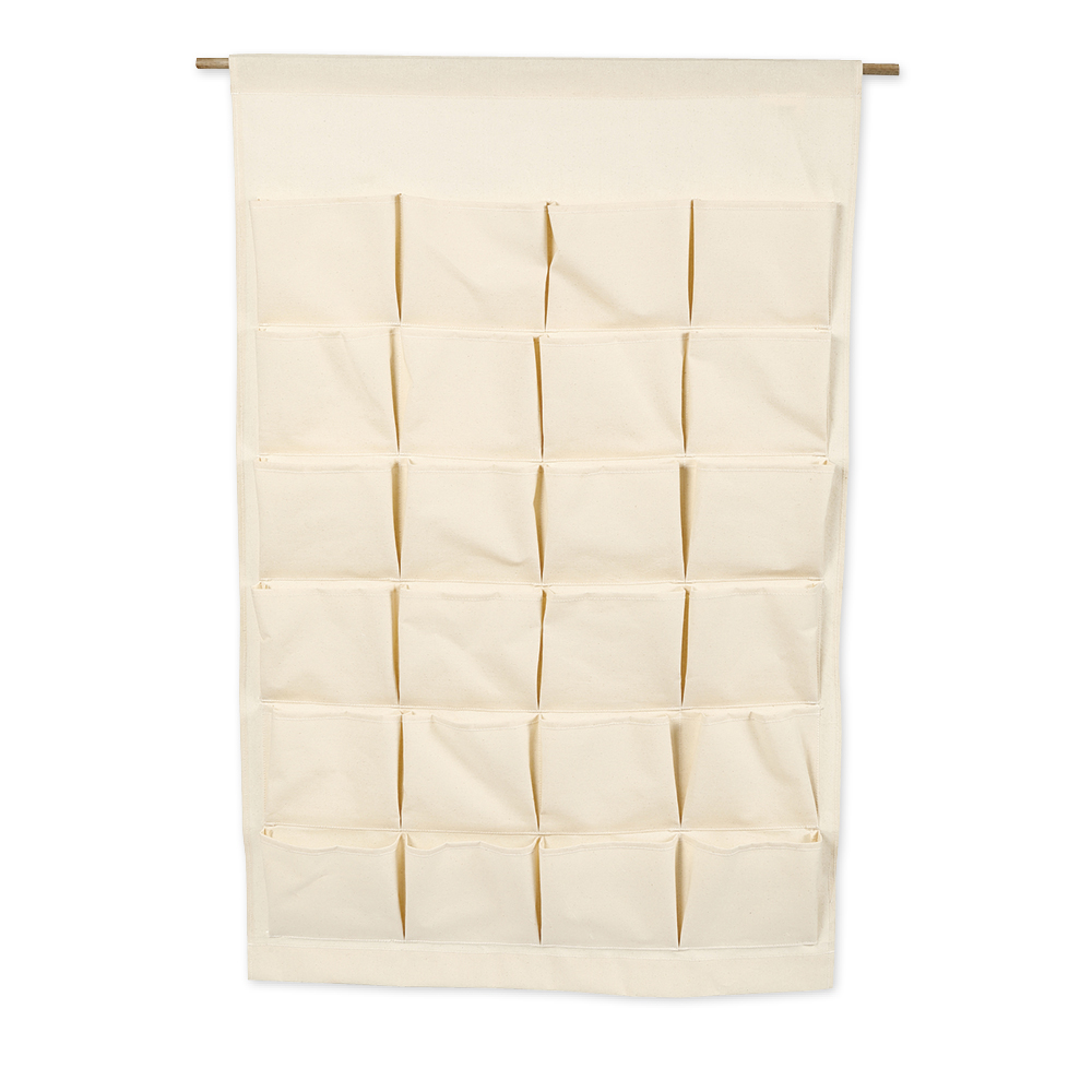 Material-Taschen-Vorhang aus Canvas, 24 Taschen, 93x60 cm
