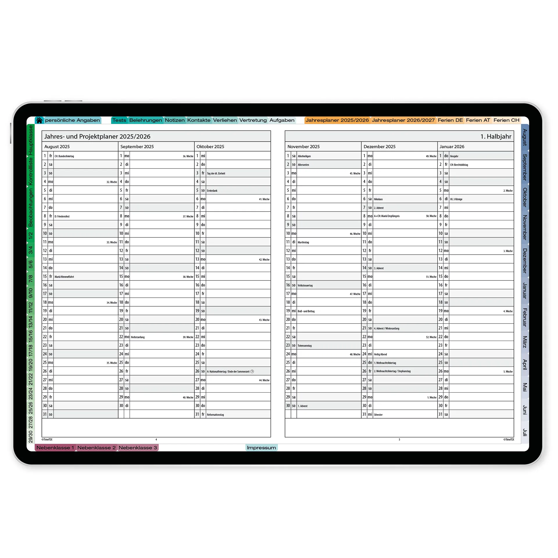 TimeTEX Digitaler Grundschul-Planer DigiPlan 2026/2027