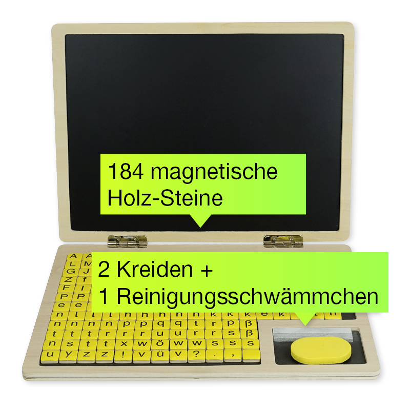 TimeTEX - Computer de jucărie pentru exersarea citirii, 189 de piese, din lemn, magnetic