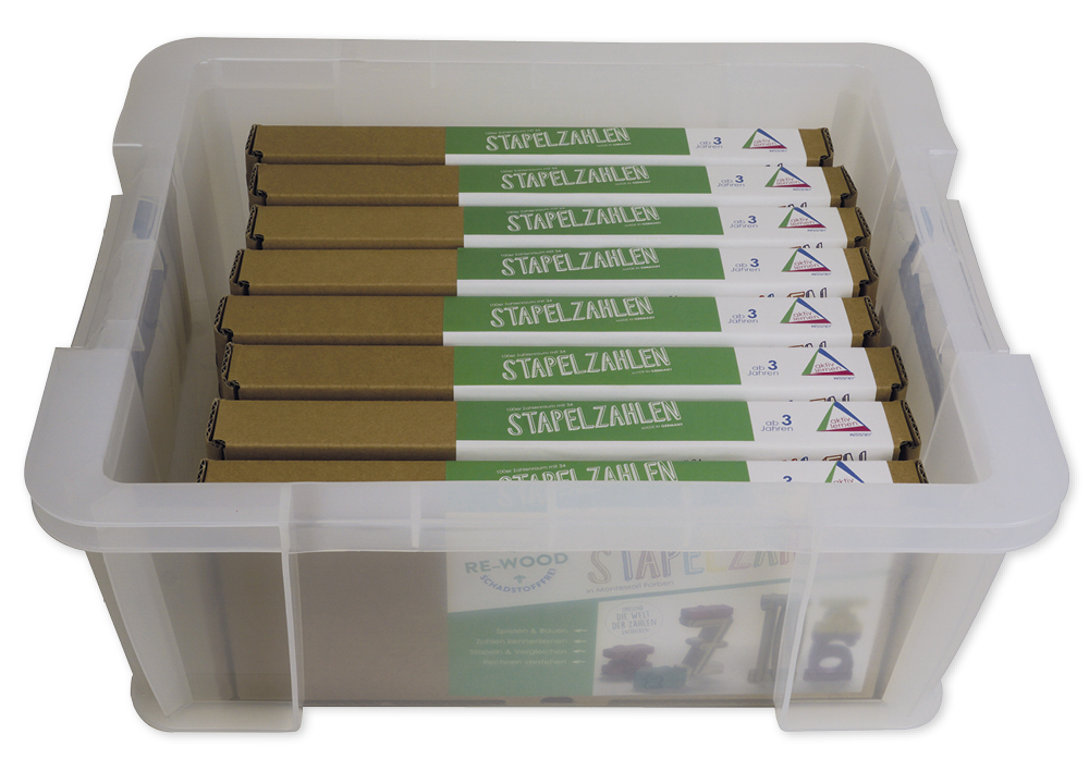 Klassensatz Stapel-Zahlen Montessori-Farben, 8-tlg., in Stapel-Box "Montessori Premium" Klassensatz Stapel-Zahlen Montessori-Farben, 8-tlg., in Stapel-Box "Montessori Premium"