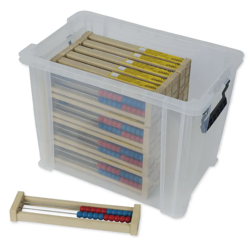 Klassensatz Rechenrahmen für 20-er Zahlenraum rot/blau, gerade Seitenteile, 25-tlg. in Box
