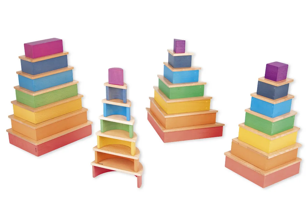 Holzbausteine "Architektur", farbig, 28-tlg.
