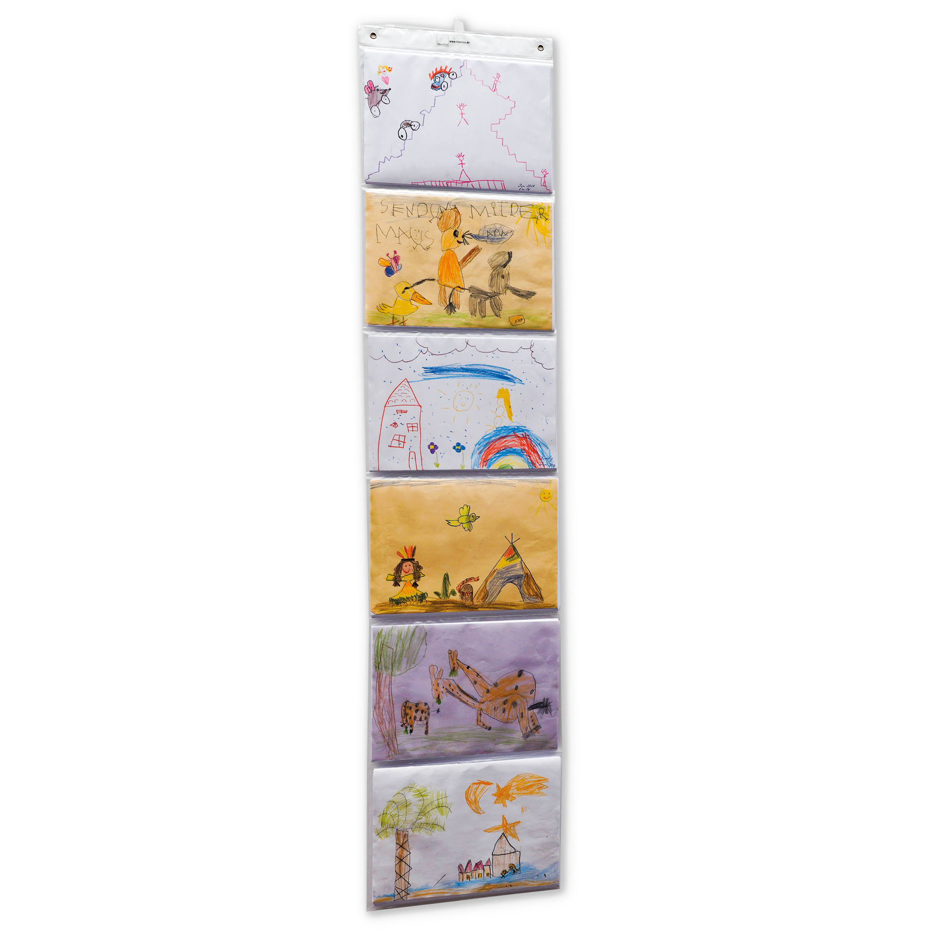 Hänge-Orga-Taschen A4, 6 Einstecktaschen Querformat, mit Haken