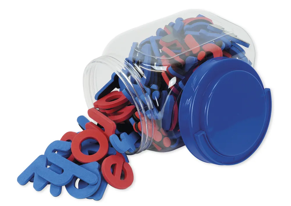 Letras pequeñas magnéticas en caja, aprox. 5,8 cm, 123 uds.