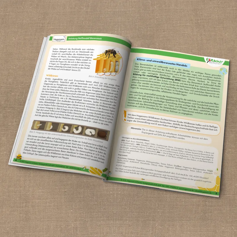 Stoff-Modell "Bienenstock", 7-tlg.