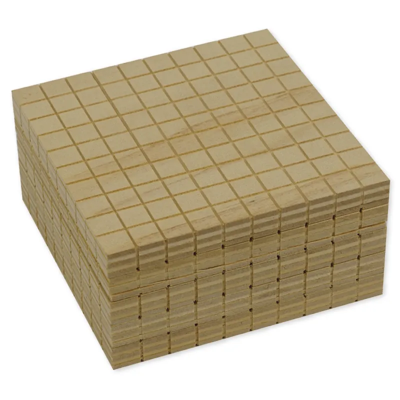 Dienes Dezimal-Hunderter-Platte, aus Holz, 5 Stück