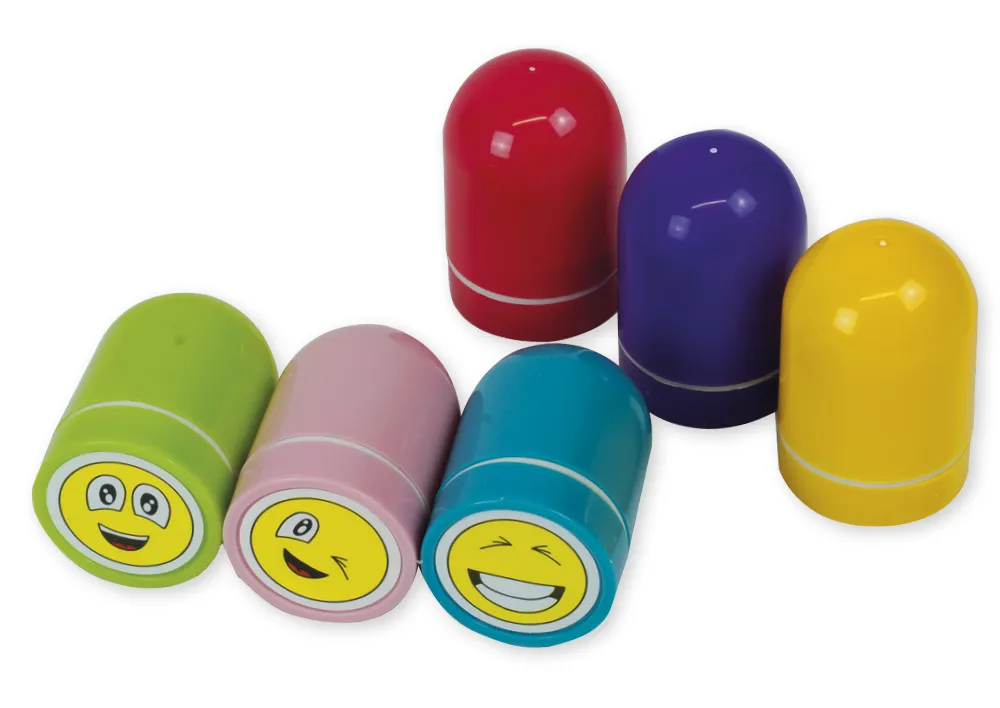 Set Dauer-Stempel „Lachende Gesichter“, 6-tlg.