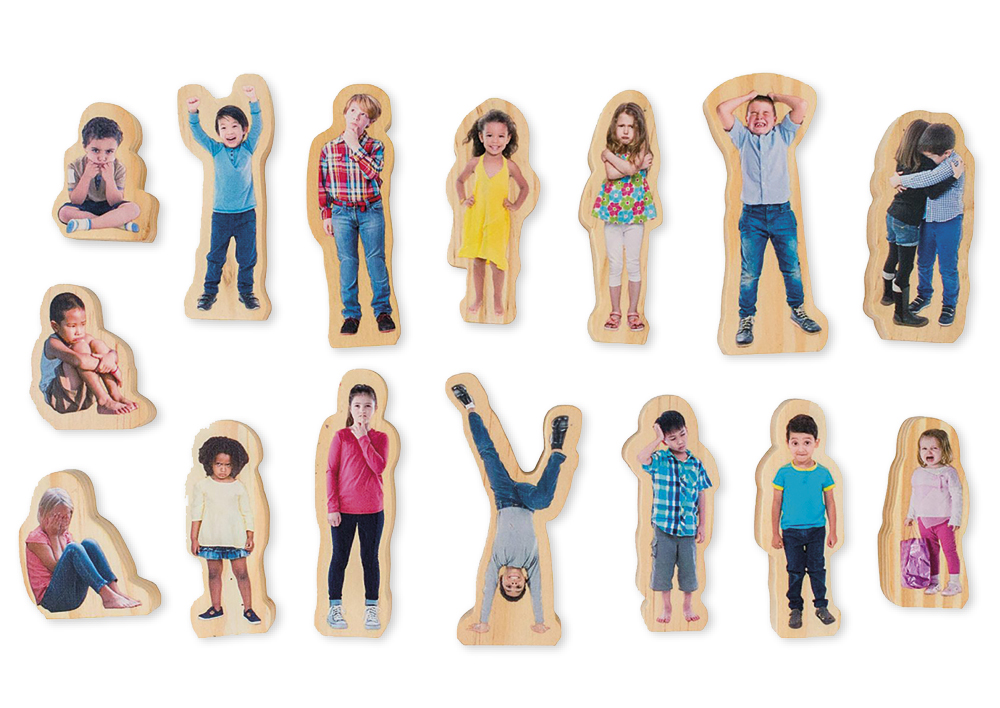 TimeTEX Holzfiguren "Wie fühlst du dich?", 15-tlg.