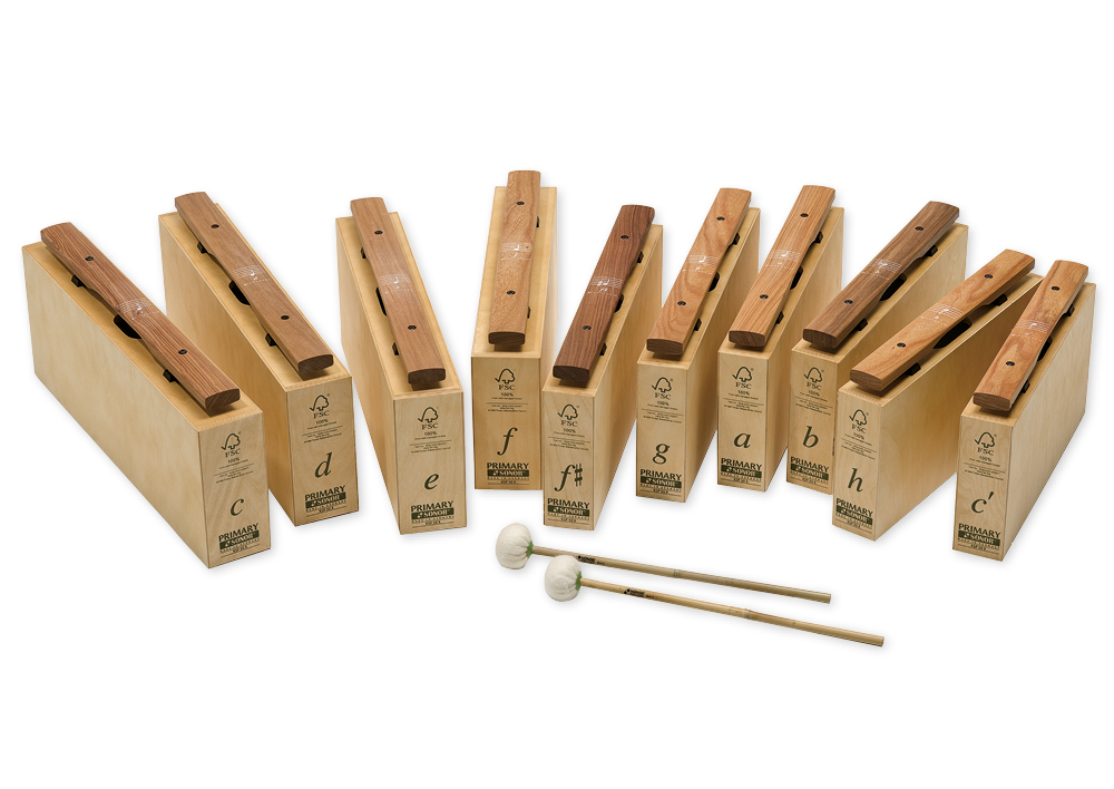 TimeTEX SONOR Klingende Stäbe, Großbass-Satz c-c1 + fis, b, mit Schlägel, KSP 50 X1 Satz aus Primary Serie