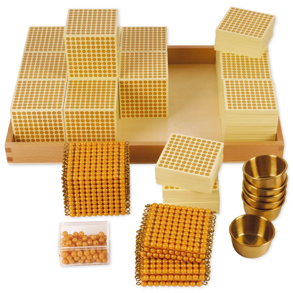 TimeTEX - Materialul cu mărgele aurii, set complet "Montessori Premium"