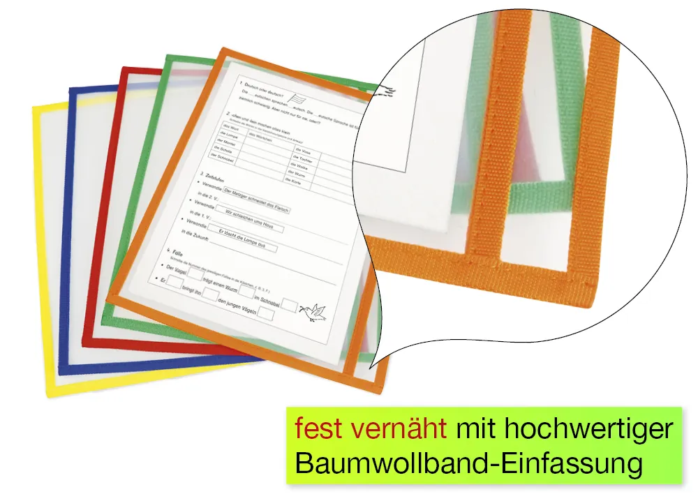 Lern- und Sammeltaschen A4-Plus quer, mit Farbeinfassung, 10-tlg.
