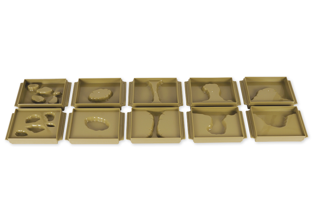 TimeTEX - Tăvițe cu forme de pământ și apă, 10 bucăți "Montessori Premium" TimeTEX - Tăvițe cu forme de pământ și apă, 10 bucăți "Montessori Premium"