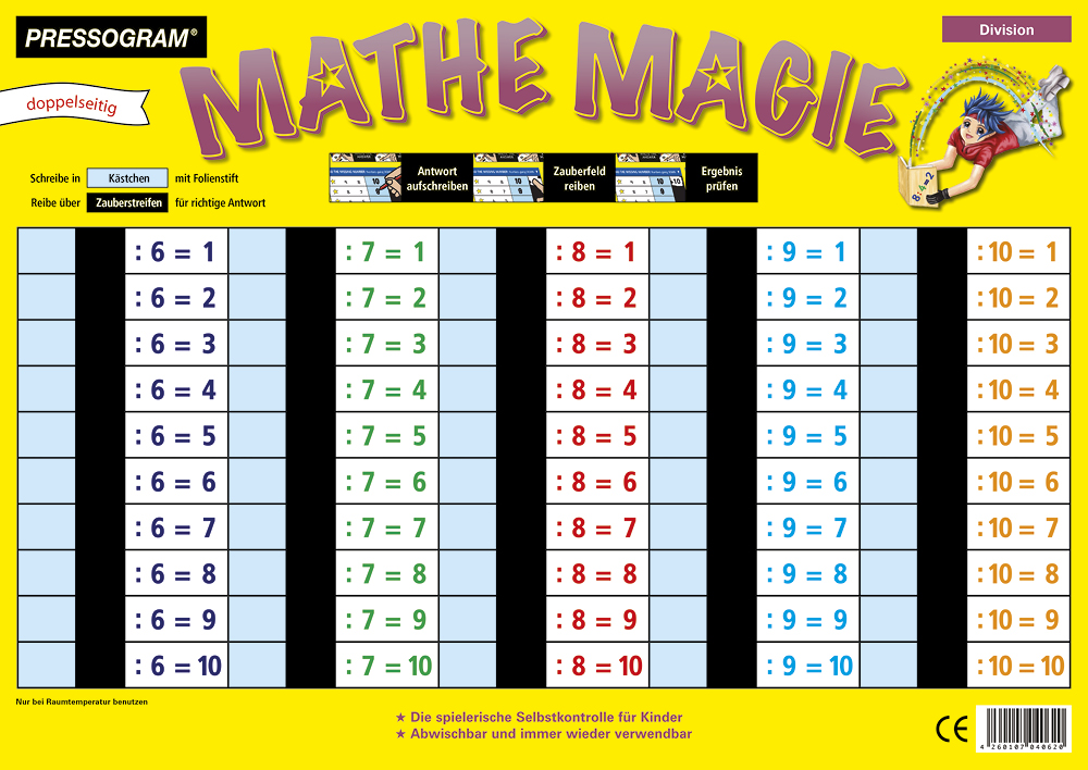TimeTEX Zaubertafel "Mathematik" Division Ergebnis