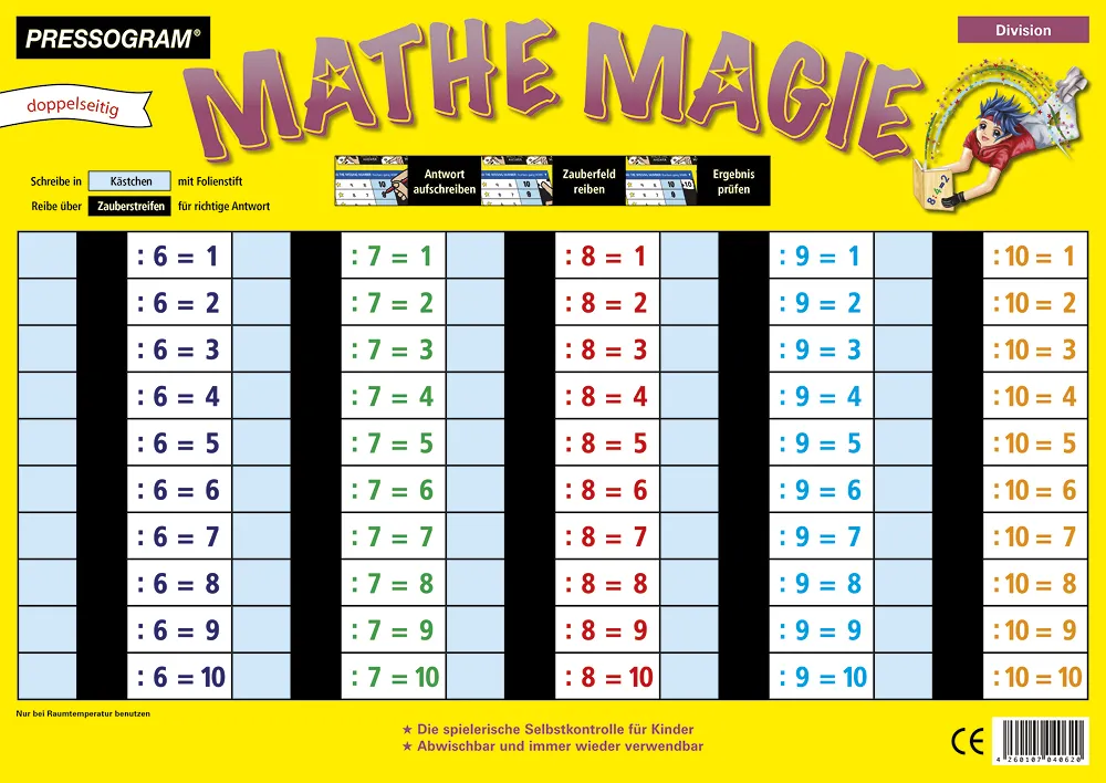 TimeTEX Zaubertafel "Mathematik" Division Ergebnis