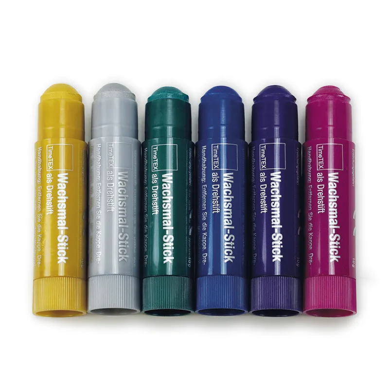 Wachsmal-Sticks 6 Metallic-Farben als Drehstift