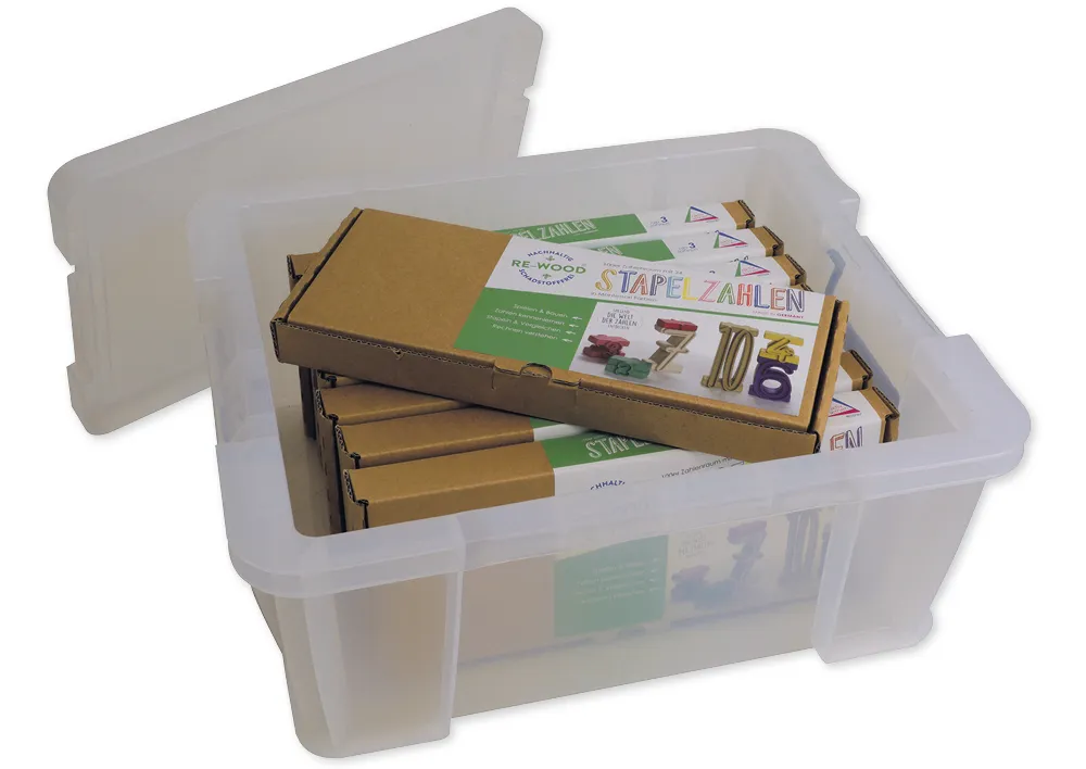 Klassensatz Stapel-Zahlen Montessori-Farben, 8-tlg., in Stapel-Box "Montessori Premium"