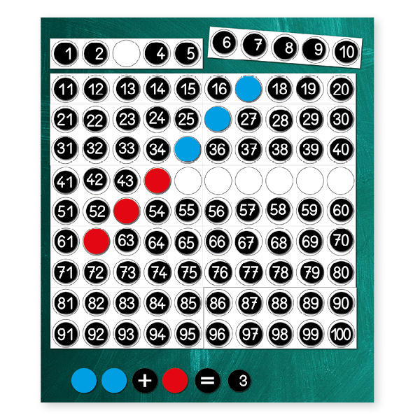 Hundred board XXL, magnetisk, ca 60x60 cm, 172 stk.
