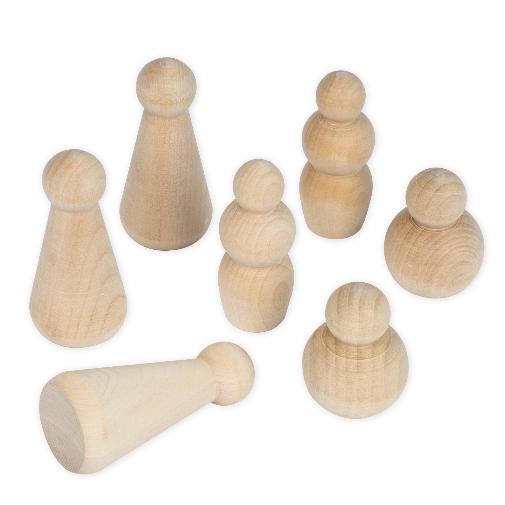 Holzfiguren "Körper" aus Holz, 90 Stück