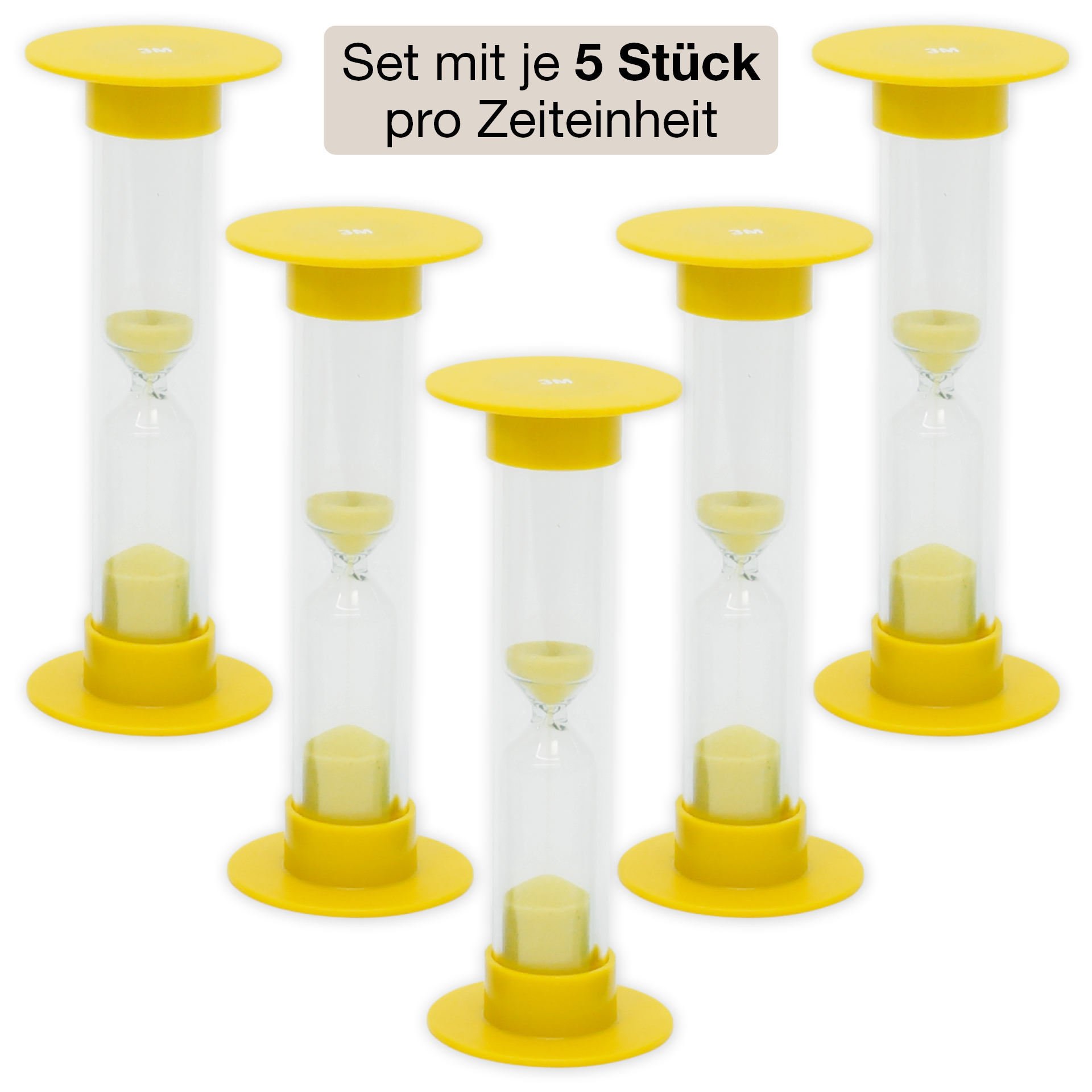 Timglasset 5 delar, 10 cm hög, 2,5 cm diameter (1 tidsenhet)