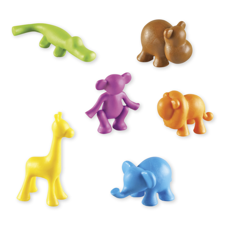 Set Dschungel-Tiere farbig sortiert, 72-tlg., in Dose