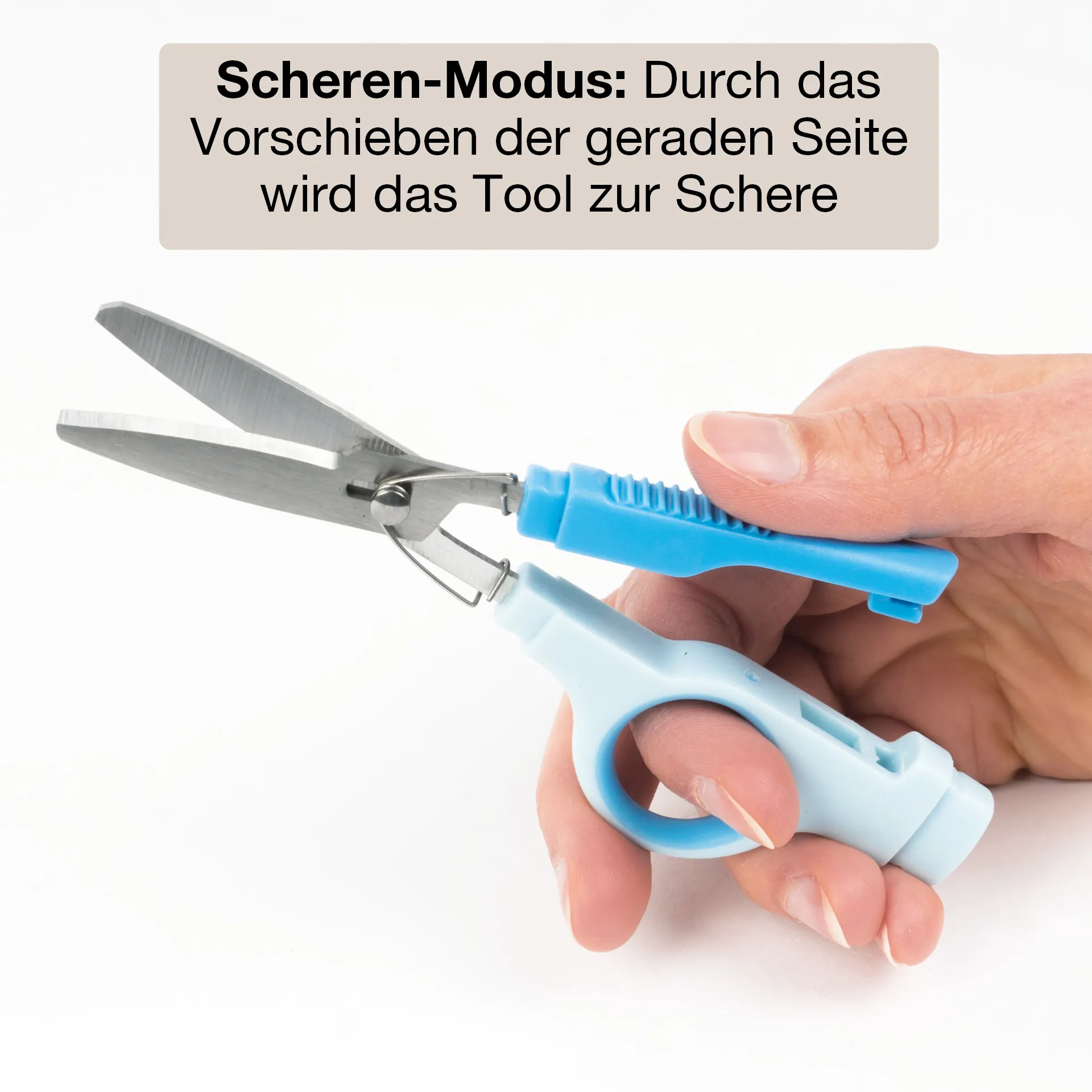 TimeTEX Multifunktions-Schere 2in1, mit Cuttermesser, blau