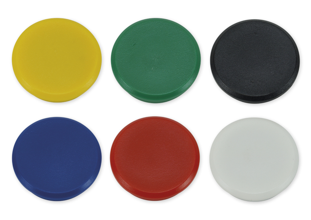 Gekleurde hechtmagneten, 24 mm ø, 50-delige set