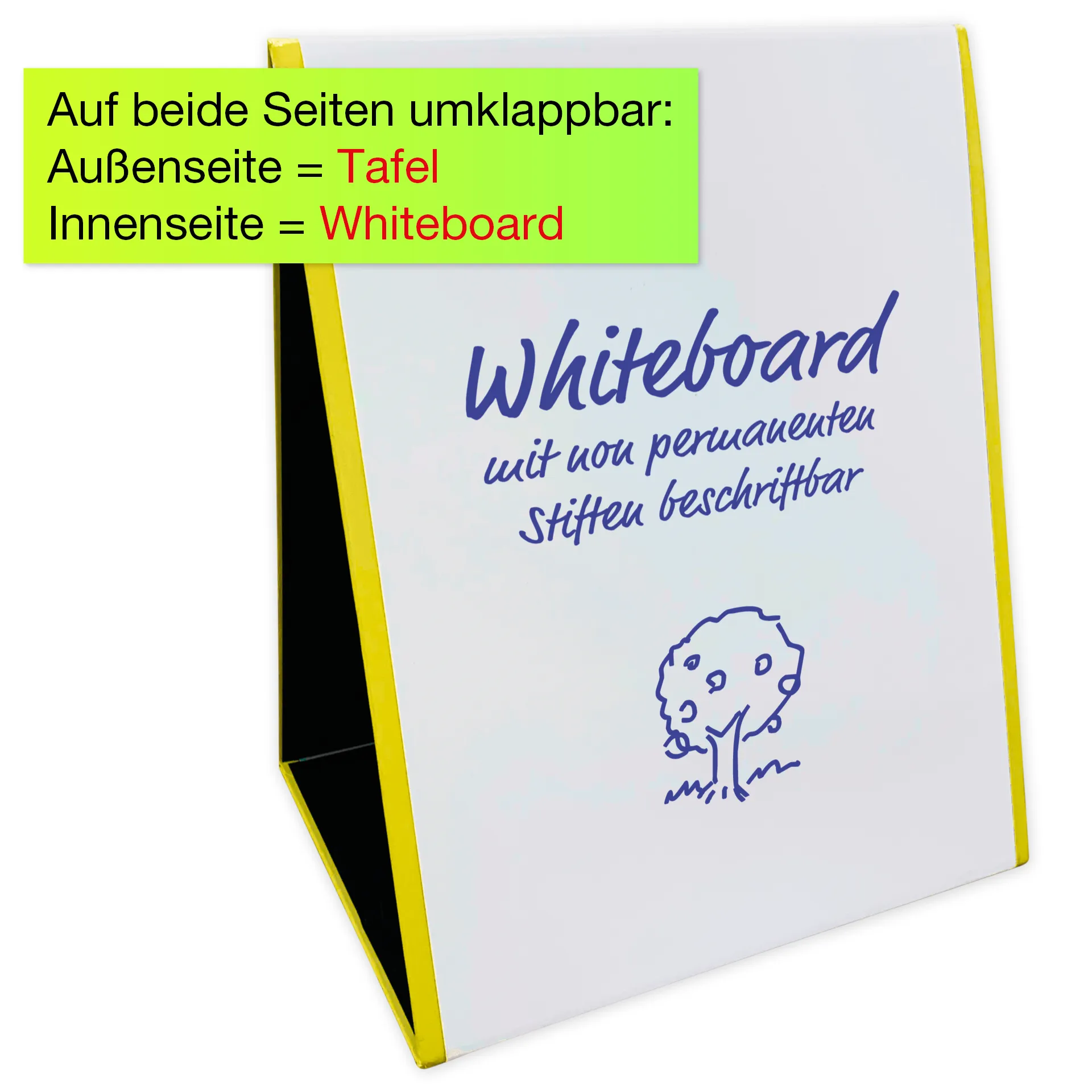 TimeTEX Whiteboard-Tafel "2in1" zum Aufstellen, magnethaftend