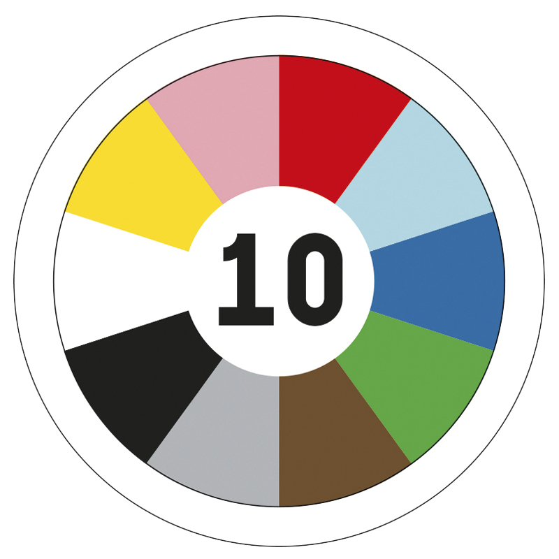 Stickgarn, 10 Docken in 10 Farben