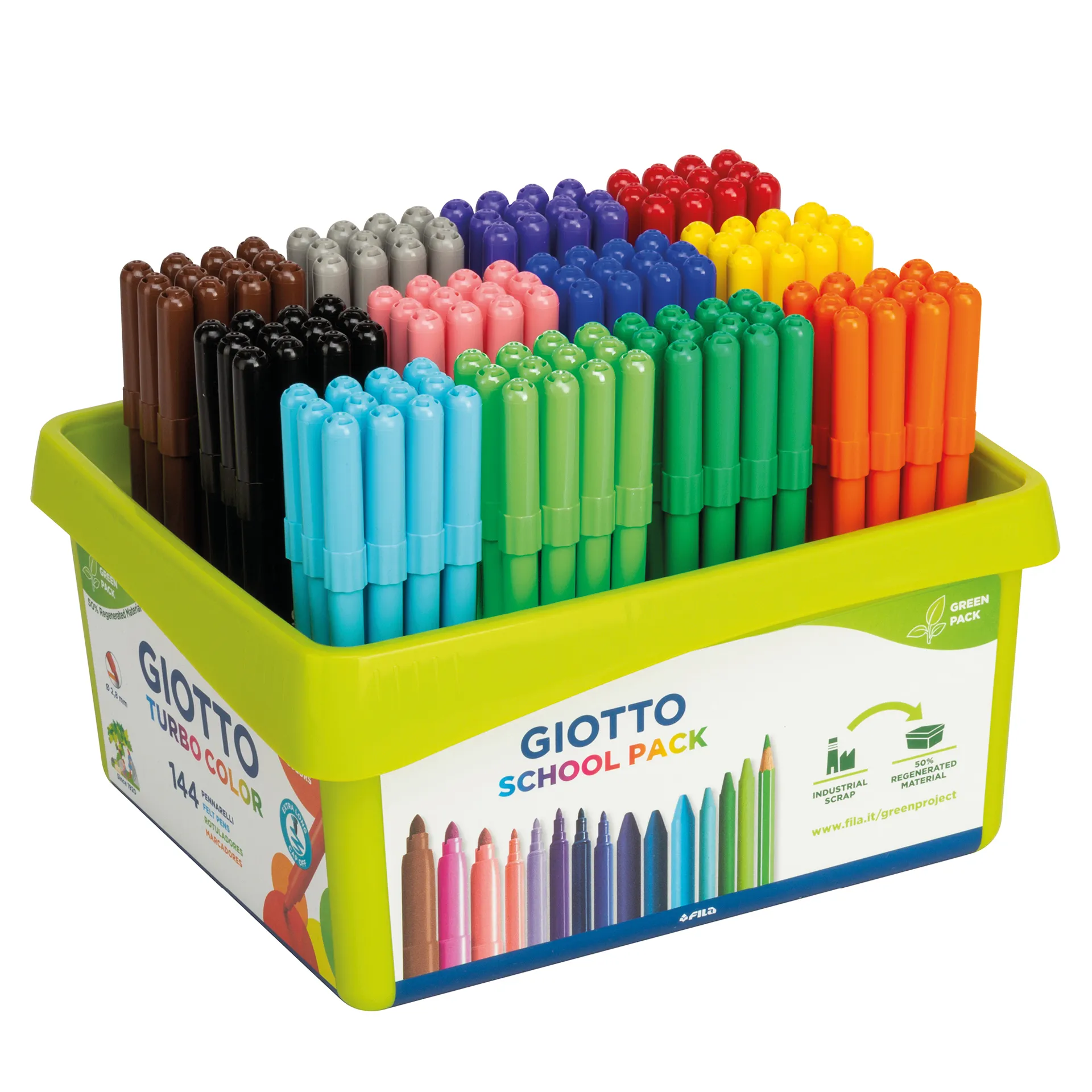 Gruppen-Set GIOTTO Turbo Color Fasermaler, Spitze 2,8 mm, 144-tlg.