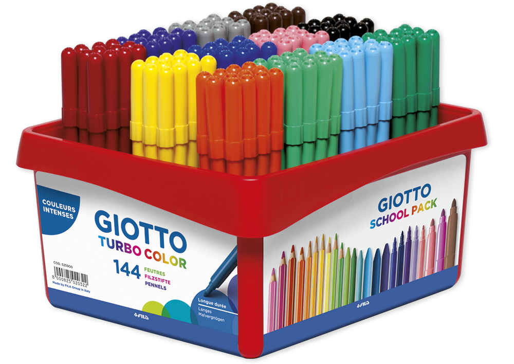 Gruppen-Set GIOTTO Turbo Color Fasermaler, Spitze 2,8 mm, 144-tlg.