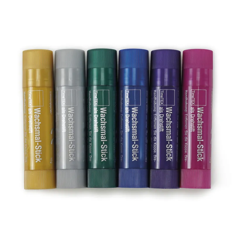 Wachsmal-Sticks 6 Metallic-Farben als Drehstift