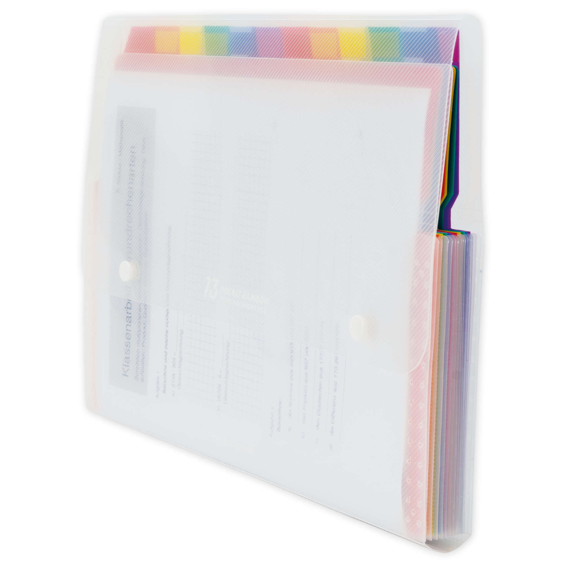 Trieur extensible transparent TimeTEX, format A4-Plus, compartiments colorés