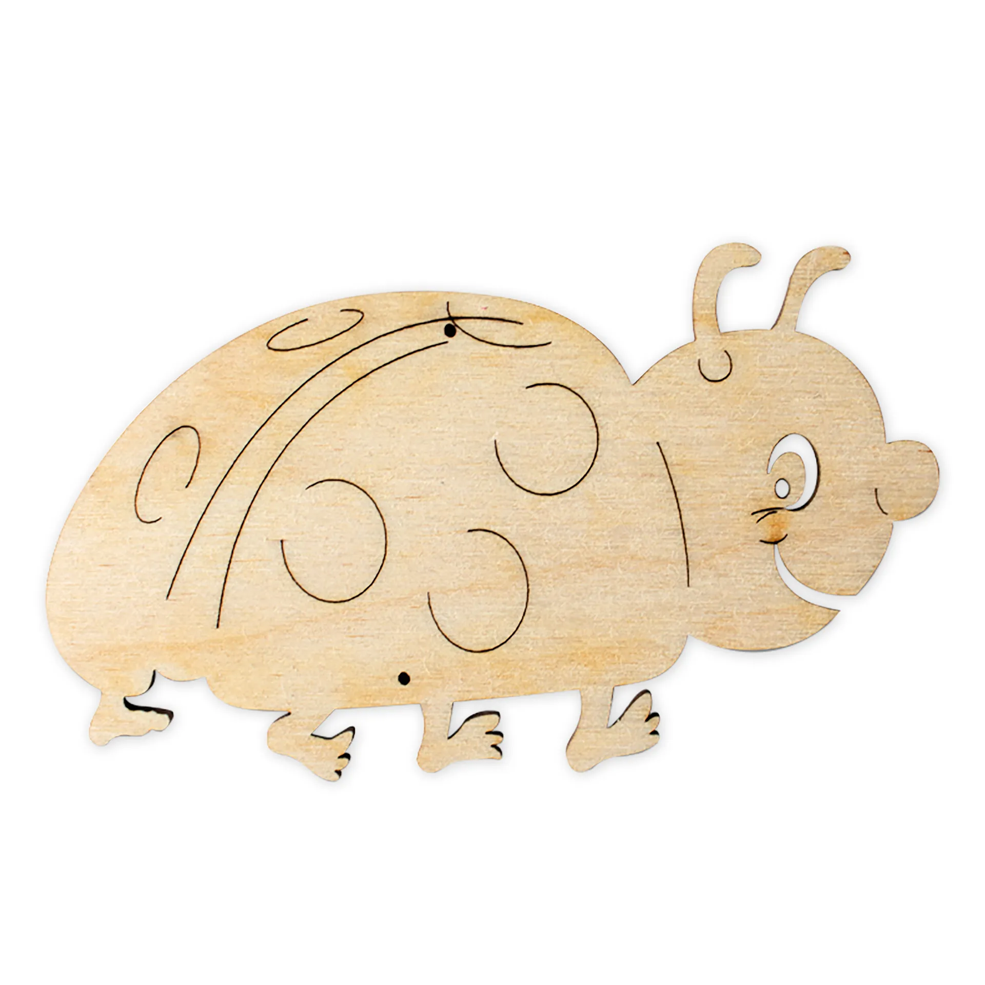 Lieveheersbeestje van hout, 10x6 cm