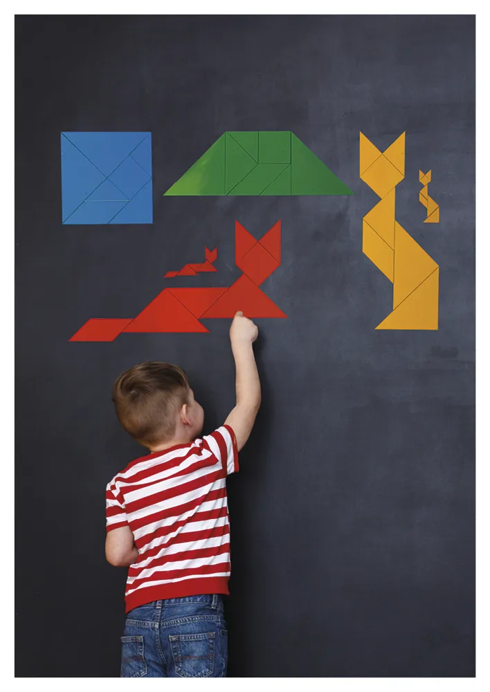 Set de Tangram colorés pour la classe, 21 pcs