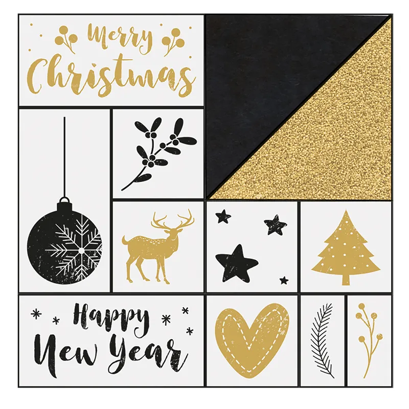 Holzstempel "Christmas", 12-tlg.