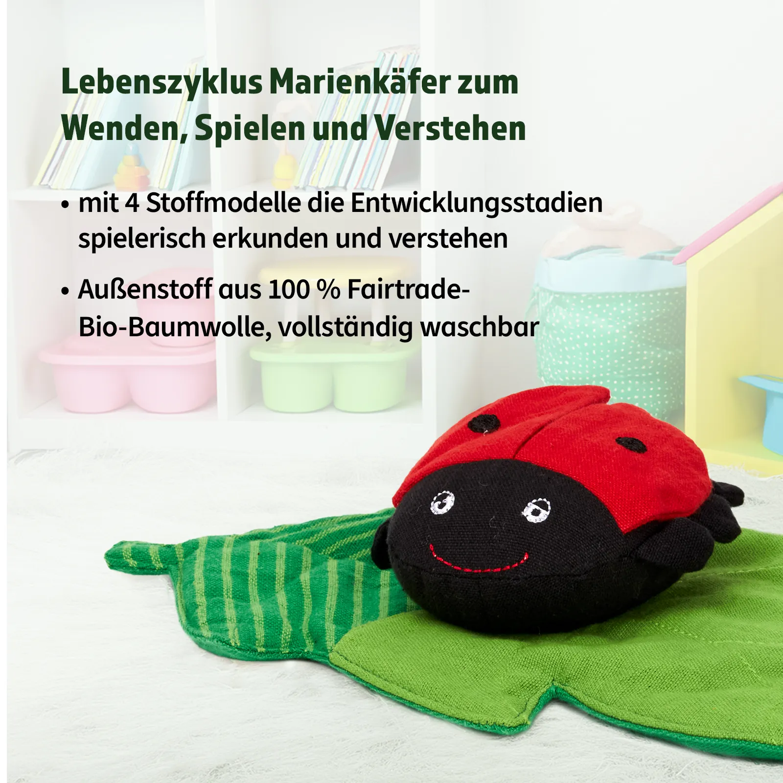 Wendepuppe "Lebenszyklus Marienkäfer", 4-tlg