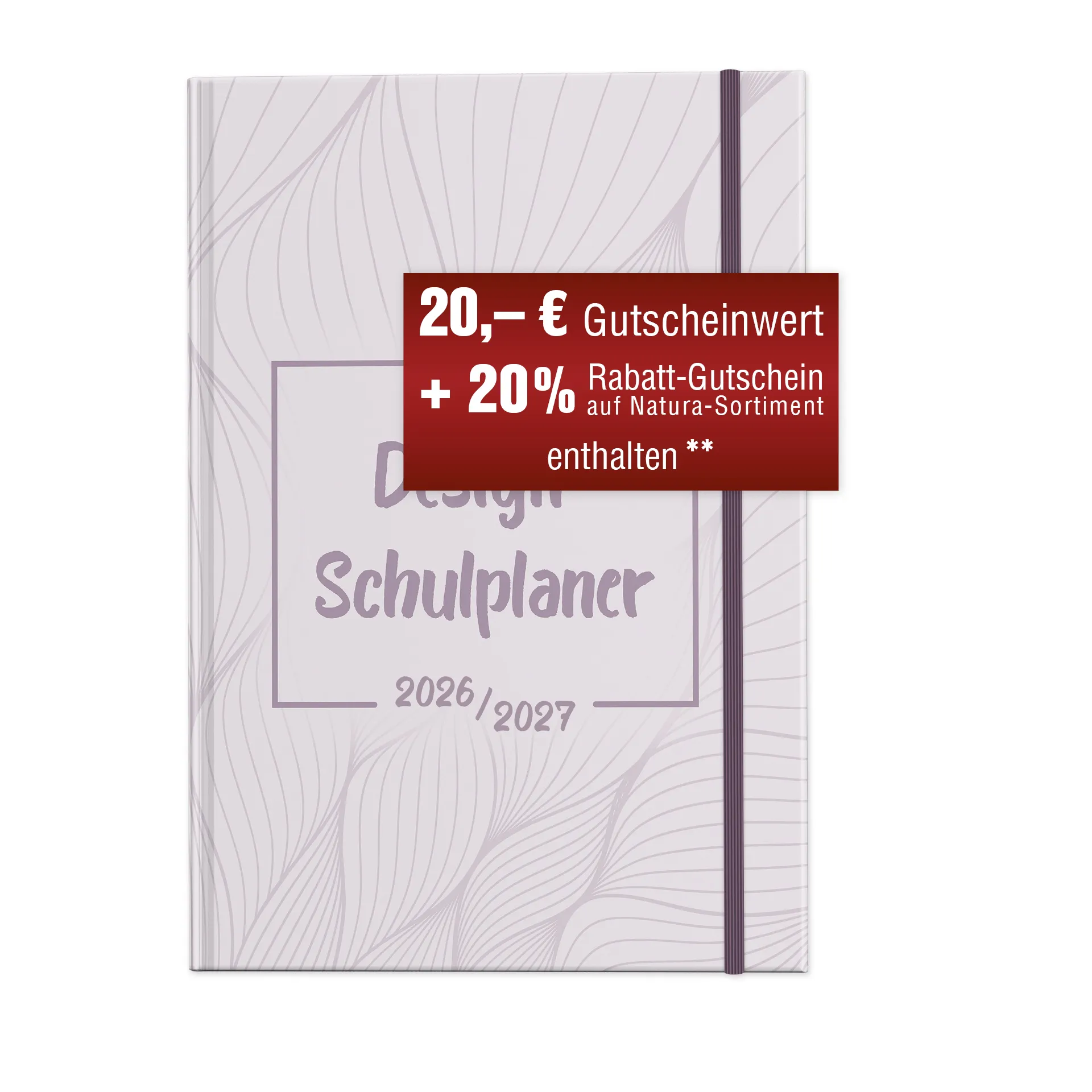 TimeTEX Design-Schulplaner A5-Plus 2026/2027, malve