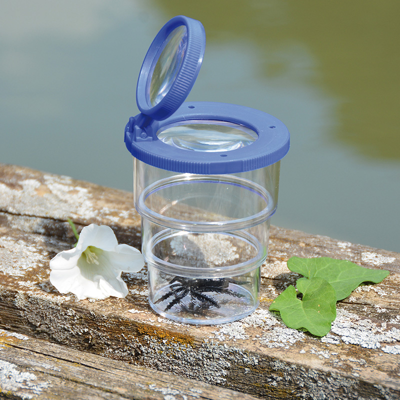 Pahar telescopic de observare insecte, cu lupă
