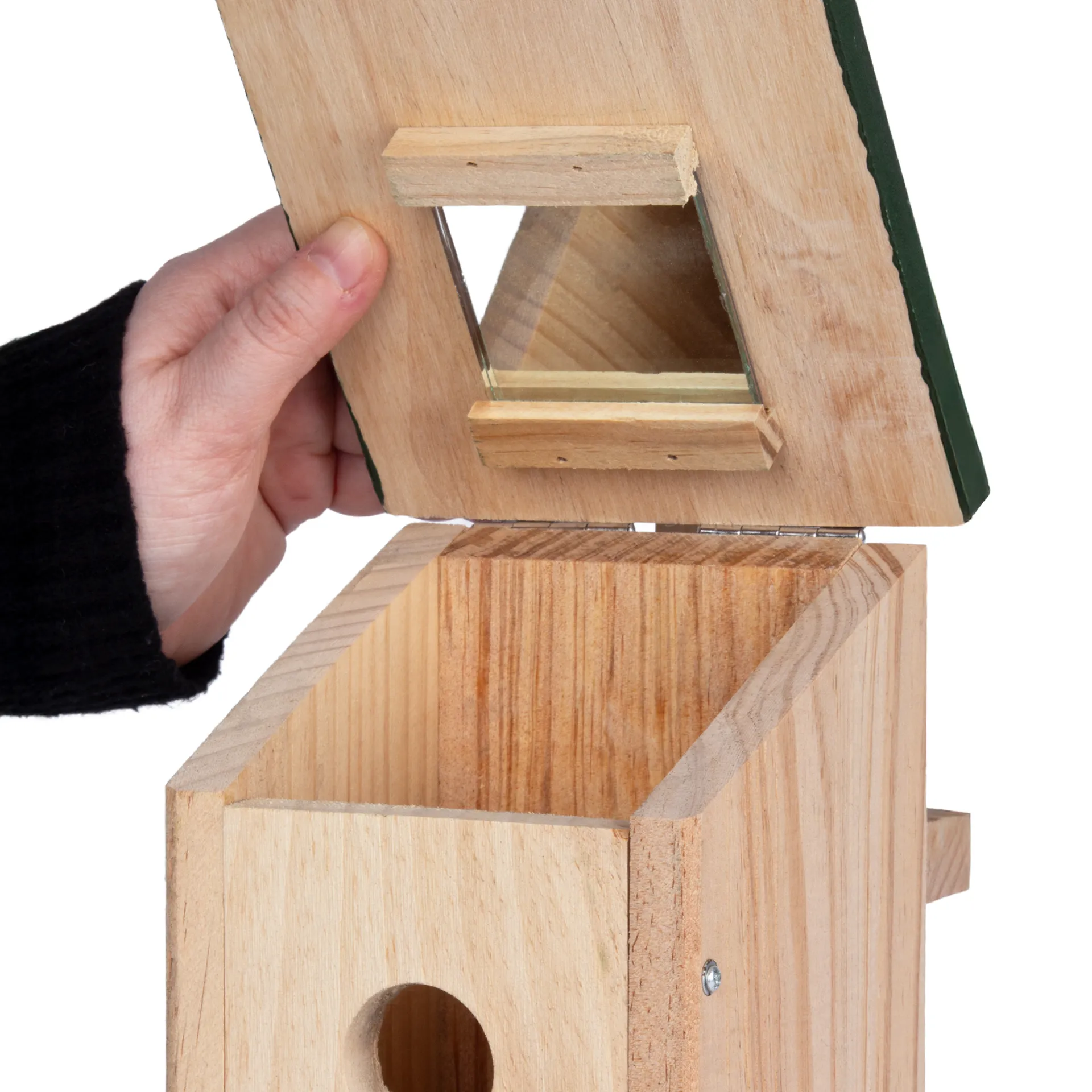 Vogel-Nistkasten mit Beobachtungs-Spiegel, 21x15x30 cm