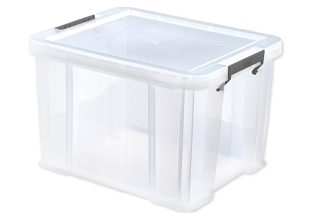 TimeTEX Kunststoffbox stapelbar, transparent, 36 Liter