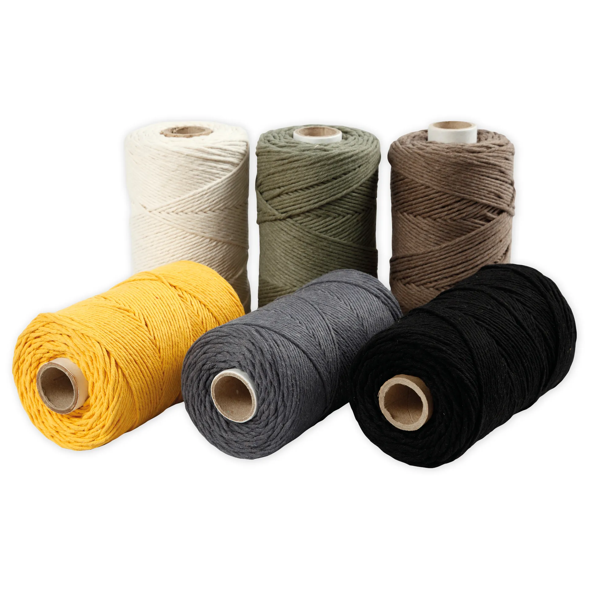 Set macramé koord 2 mm, 330 g, 6 stuks