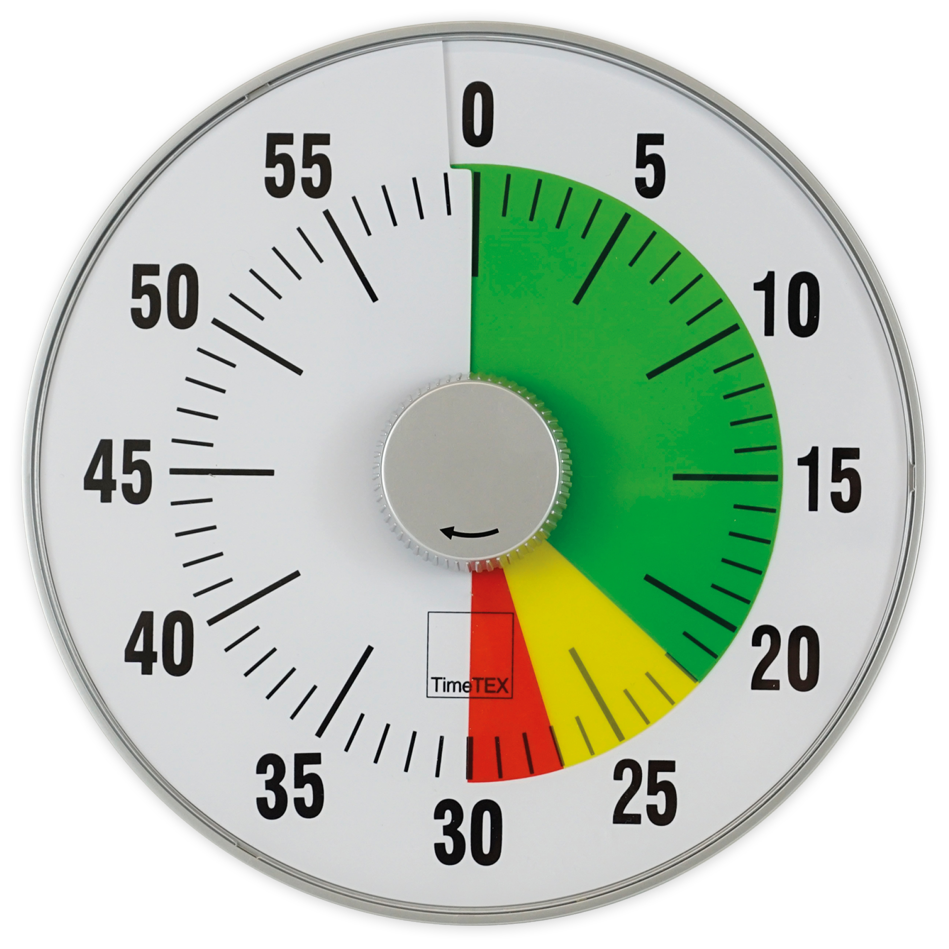 TimeTEX „Silent” timer L, 19 cm ø z tarczą sygnalizacji świetlnej