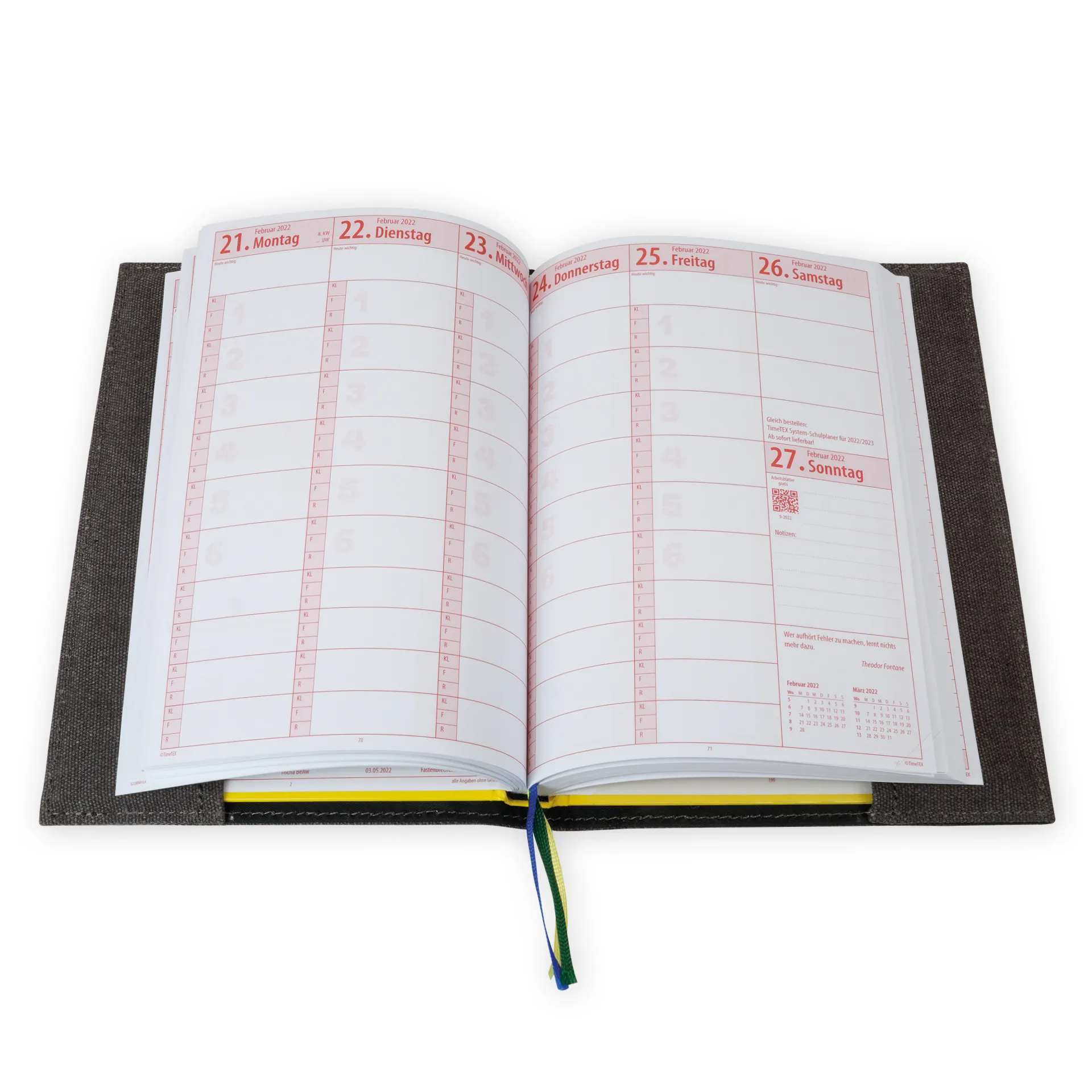 TimeTEX Agendaomslag A5-plus, canvas, met pennenlus