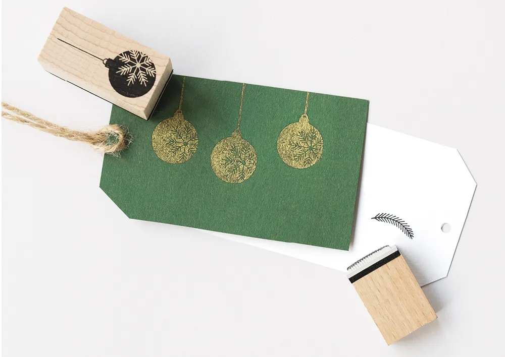 Holzstempel "Christmas", 12-tlg.