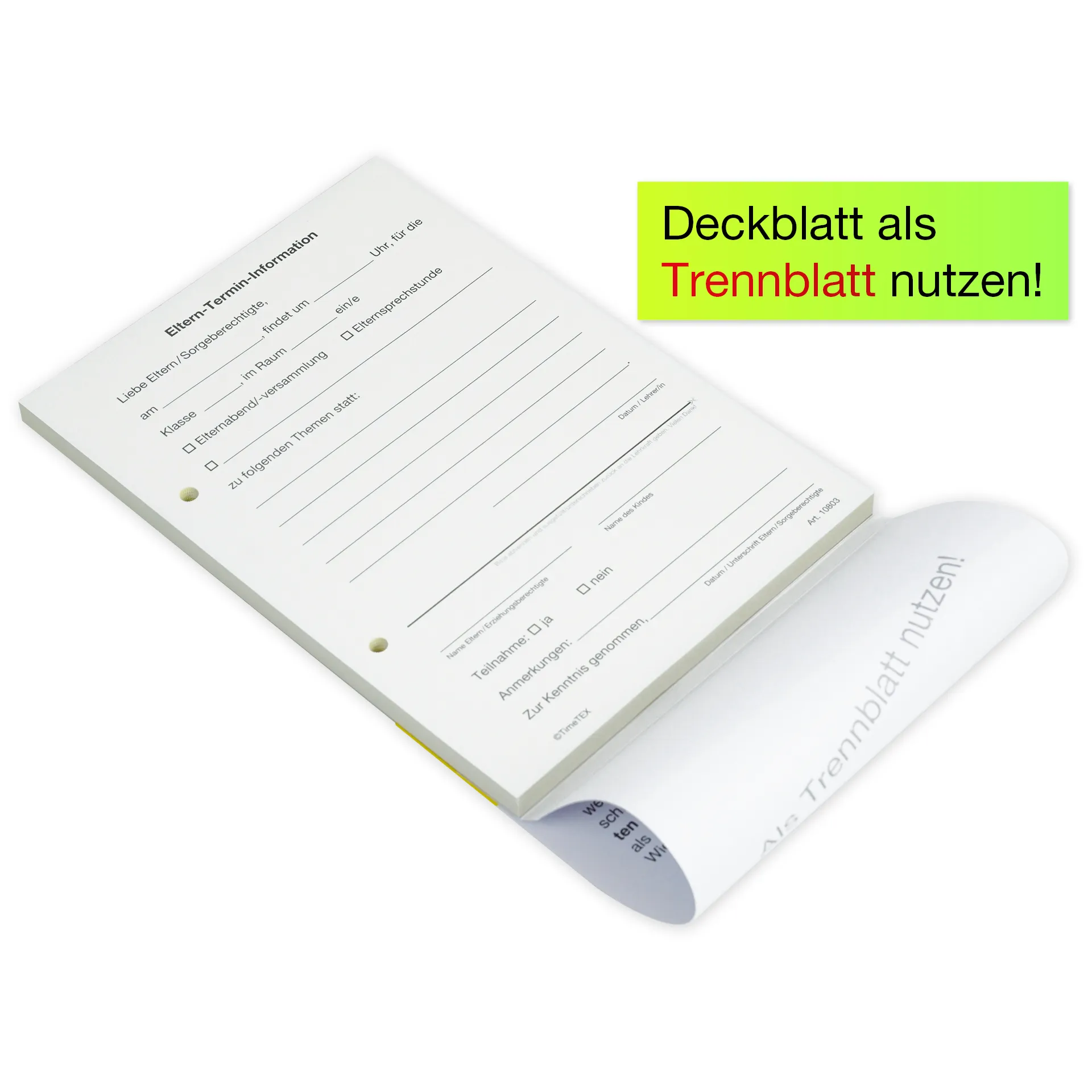 Block Eltern-Termin-Information A5, 50 Blatt mit Durchschlag