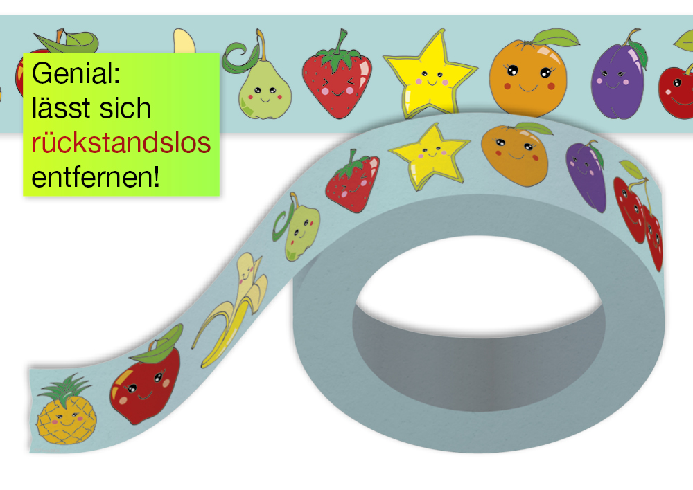 Deko-Band Reispapier 5 cm, selbstklebend, 10m