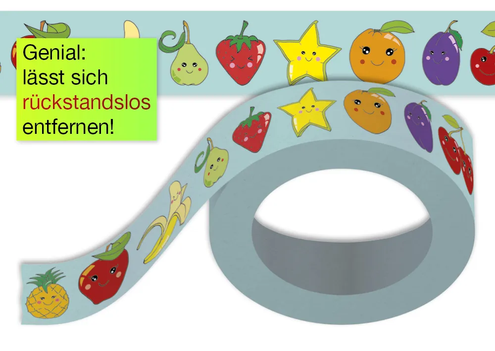 Deko-Band Reispapier 5 cm, selbstklebend, 10m