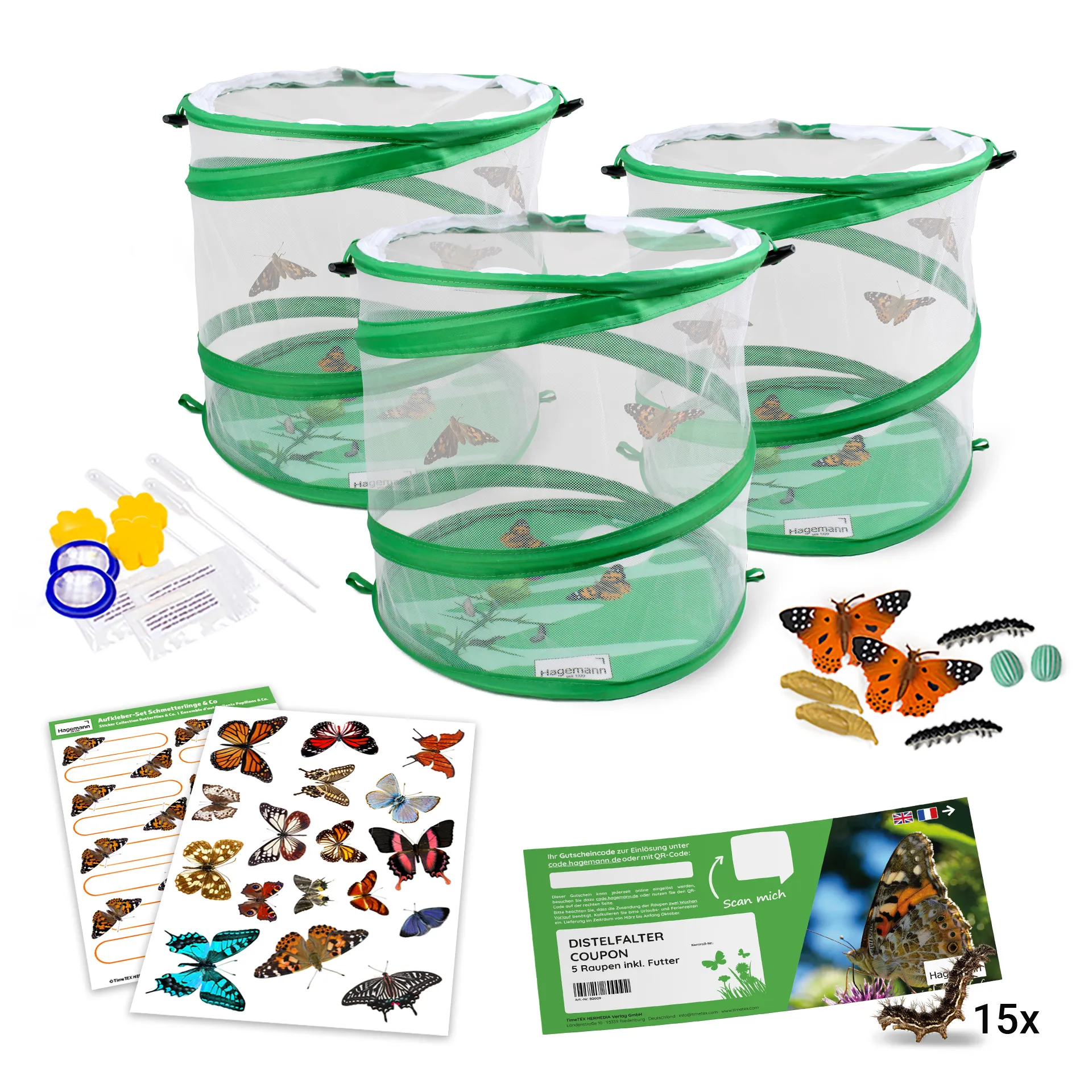 Gutschein-Set "Gruppen-Projekt Schmetterlinge", 17-tlg.