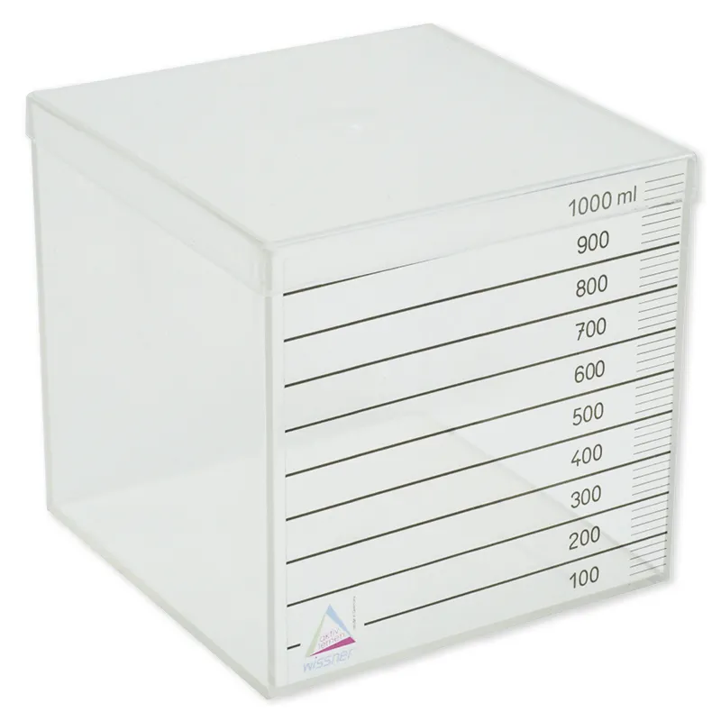 Literkub, transparent, tillverkad av RE-Plastic